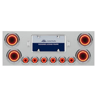 Stainless Steel Rear Center Panel w/ 4 X 23 LED 4" Lights & 6 X 9 LED 2" Mirage Lights & Bezels or Visors - Red LEDs (Red or Clear Lens)