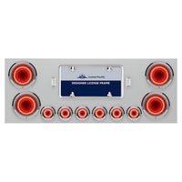 Stainless Steel Rear Center Panel w/ 4 X 23 LED 4" Lights & 6 X 9 LED 2" Mirage Lights & Bezels or Visors - Red LEDs (Red or Clear Lens)