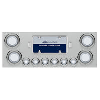 Stainless Steel Rear Center Panel w/ 4 X 23 LED 4" Lights & 6 X 9 LED 2" Mirage Lights & Bezels or Visors - Red LEDs (Red or Clear Lens)