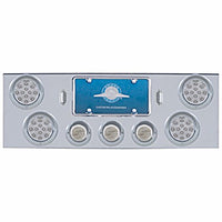 Chrome Rear Center Panel w/ 4 X 12 LED 4" Reflector Lights & 3 X 13 LED 2-1/2" Light - Red LEDs (Red or Clear Lens)