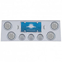 Stainless Steel Rear Center Panel w/ 4 X 7 LED 4" Reflector Light & 3 X 13 LED 2-1/2" Light & Visors - Red LEDs (Red or Clear Lens)
