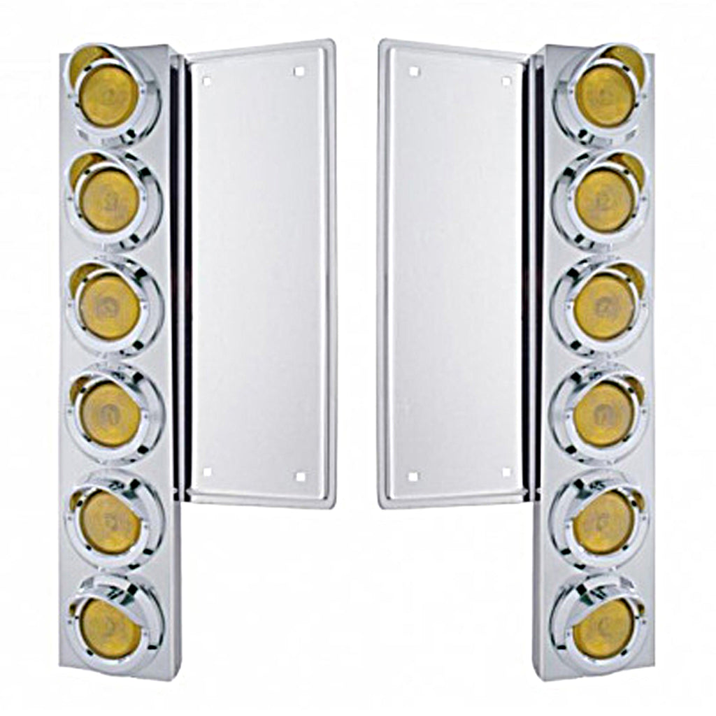 United Pacific - Front Air Cleaner Kit w/ 12 X 2" Flat Light & Visor For Freightliner