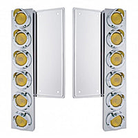 United Pacific - Front Air Cleaner Kit w/ 12 X 2" Flat Light & Visor For Freightliner