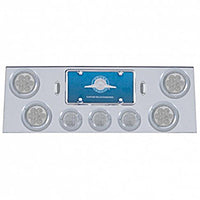 Stainless Steel Rear Center Panel w/ 4 X 7 LED 4" Reflector Lights & 3 X 13 LED 2-1/2" Lights - Red LEDs (Red or Clear Lens)