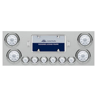 Stainless Steel Rear Center Panel w/ 4 X 10 LED 4" Lights & 6 X 9 LED 2" Lights - Red LEDs (Red or Clear Lens)