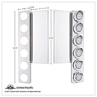 Freightliner Stainless Steel Front Air Cleaner Bracket w/ 12X 9 LED 2" Lights & Bezels - Amber LED (Clear Lens)