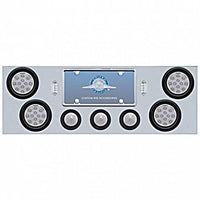 Stainless Steel Rear Center Panel w/ 4 X 12 LED 4" Reflector Light & 3 X 13 LED 2-1/2" Beehive Light - Red LEDs (Red or Clear Lens)