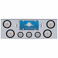 Chrome Rear Center Panel w/ 4 X 10 LED 4" Lights & 3 X 13 LED 2-1/2" Lights - Red LEDs (Red or Clear Lens)