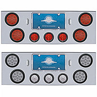 Chrome Rear Center Panel w/ 4 X LED 4" Reflector Lights & 3 X LED 2-1/2" Beehive Lights - Red LEDs (Red or Clear Lens)