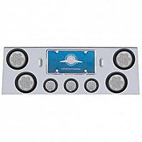 Stainless Steel Rear Center Panel w/ 4 X 7 LED 4" Reflector Lights & 3 X 13 LED 2-1/2" Lights - Red LEDs (Red or Clear Lens)