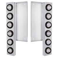 Freightliner Stainless Steel Front Air Cleaner Bracket w/ 12 X 9 LED 2" Beehive Lights - Amber LEDs (Clear Lens)