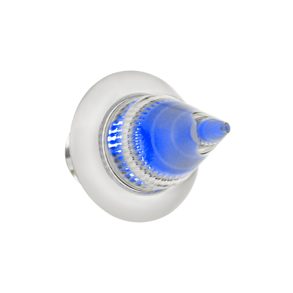 4 LED Dual Function 3/4" Mini Spike Clearance/Marker Light With Stainless Steel Bezel - Amber, Red, Blue or White (Clear Lens)