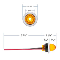 4 LED Dual Function 3/4" Mini Watermelon Clearance/Marker Light - Amber LED (Amber Lens)