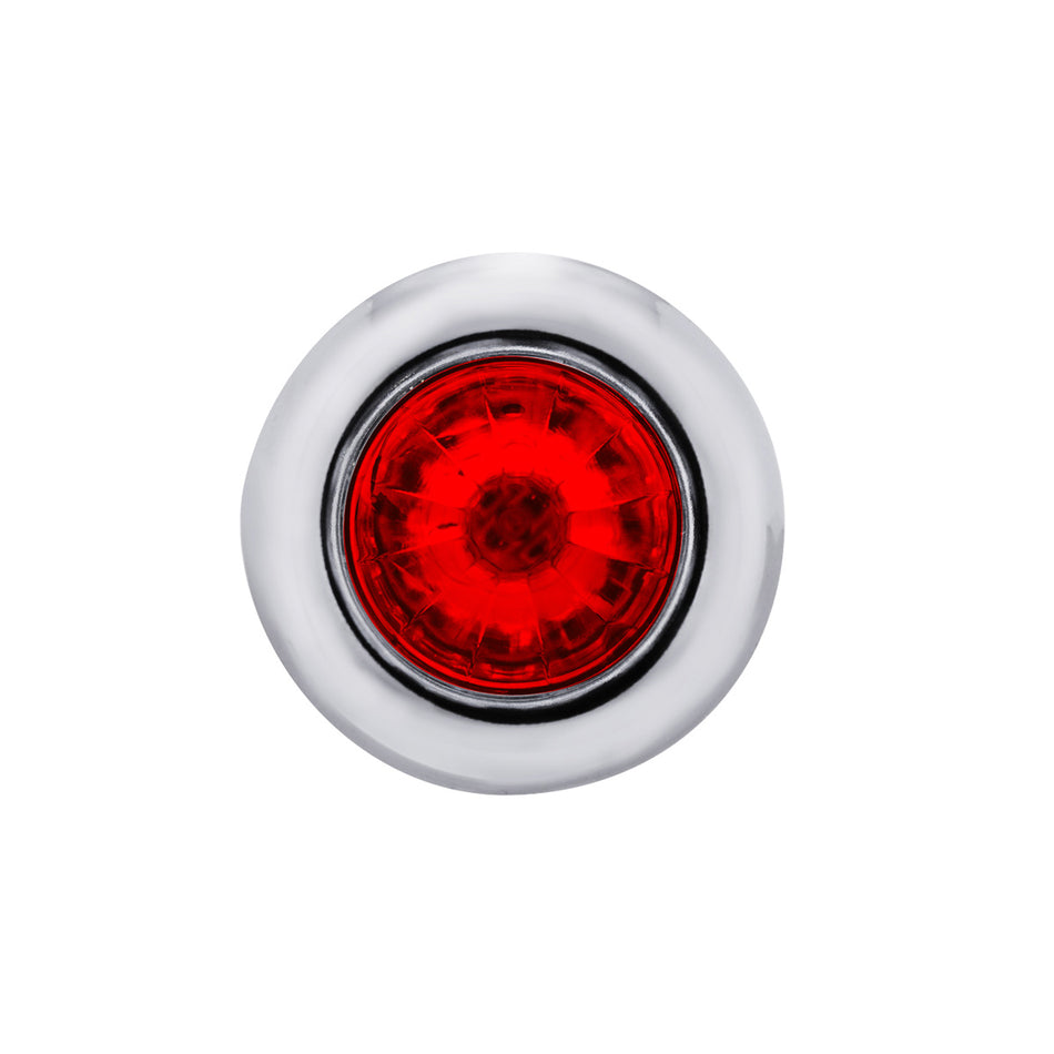 4 LED Dual Function 3/4" Mini Watermelon Clearance/Marker Light - Red LEDs (Red Lens)