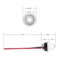 4 LED Dual Function 3/4" Mini Watermelon Clearance/Marker Light - Amber, Red, Blue or White LEDs (Clear Lens)