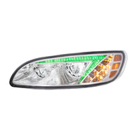 Chrome or Black LED Headlight With Color Changing Position Light Bar For Peterbilt 386 (2005-2015) & 387 (199-2010) (Driver or Passenger Side)