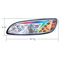 Chrome or Black LED Headlight With Color Changing Position Light Bar For Peterbilt 386 (2005-2015) & 387 (199-2010) (Driver or Passenger Side)