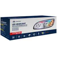 Chrome or Black LED Headlight With Color Changing Position Light Bar For Peterbilt 386 (2005-2015) & 387 (199-2010) (Driver or Passenger Side)