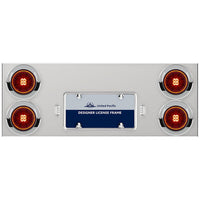 33-3/4" Stainless Rear Center Panel w/ 4 X 13 LED 4" Abyss Lights & Visors - Red LEDs (Red or Clear Lens)