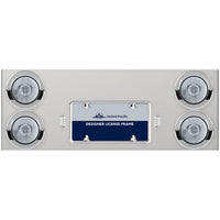 33-3/4" Stainless Rear Center Panel w/ 4 X 13 LED 4" Abyss Lights & Visors - Red LEDs (Red or Clear Lens)