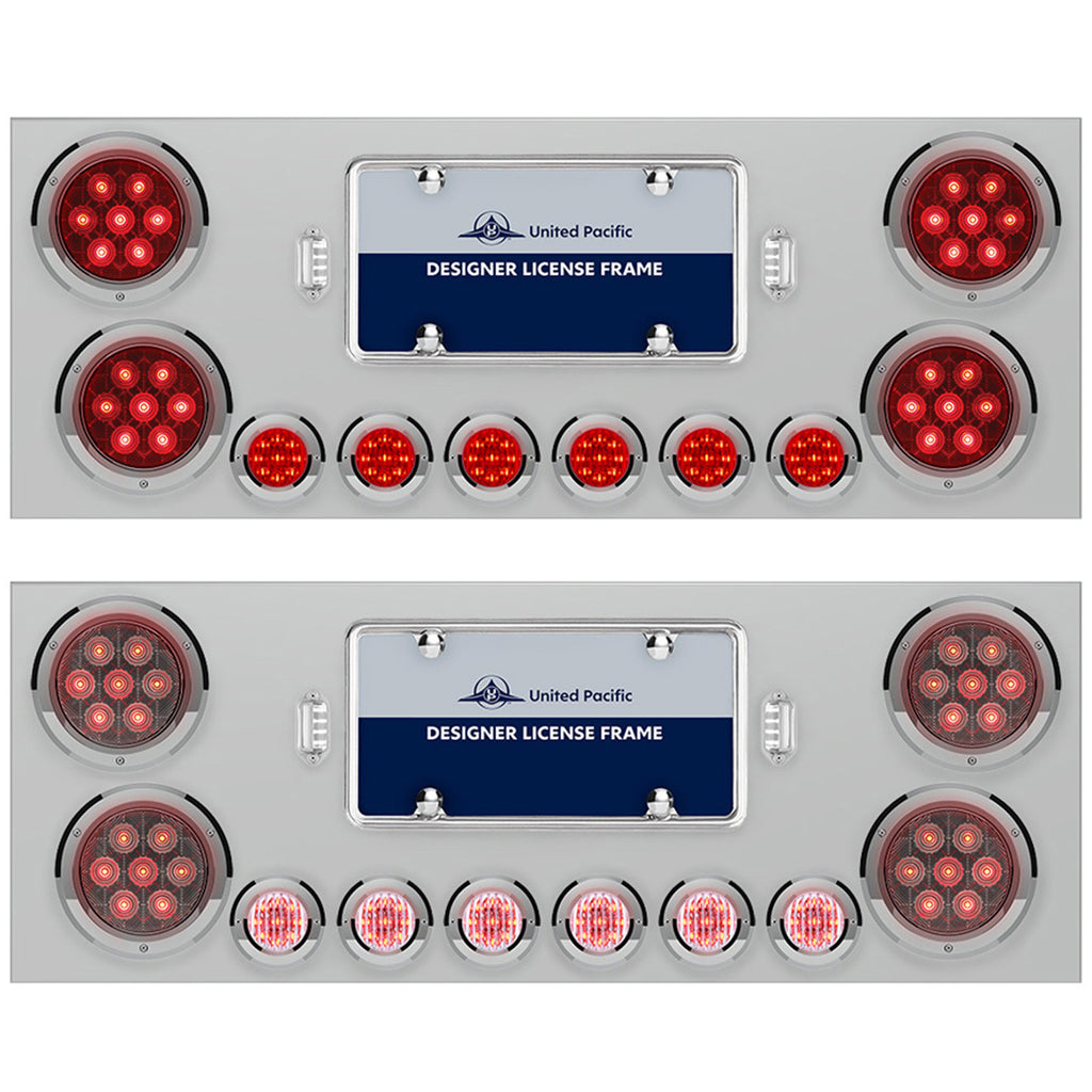 Stainless Steel Center Panel w/ 4 X Red LED 4