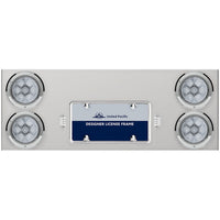 33 3/4" Stainless Steel Rear Center Panel w/ 4 X 7 LED 4" Lights & Bezels Competition Series - Red LEDs (Red or Clear Lens)