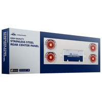 33 3/4" Stainless Steel Rear Center Panel w/ 4 X 7 LED 4" Lights & Bezels Competition Series - Red LEDs (Red or Clear Lens)
