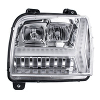 Chrome Headlight w/ LED DRL Light Bar & Turn Signal For 2018-2024 Kenworth W990 (Driver or Passenger Side)