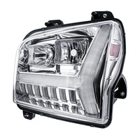 Chrome Headlight w/ LED DRL Light Bar & Turn Signal For 2018-2024 Kenworth W990 (Driver or Passenger Side)
