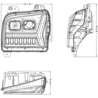 Chrome Headlight w/ LED DRL Light Bar & Turn Signal For 2018-2024 Kenworth W990 (Driver or Passenger Side)