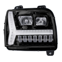 Blackout Headlight w/ LED DRL Light Bar & Turn Signal For 2018-2024 Kenworth W990 (Driver or Passenger Side)