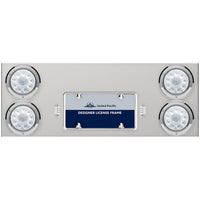 33 3/4" Stainless Steel Rear Center Panel w/ 4 X 10 LED 4" Lights & Bezels - Red LEDs (Red or Clear Lens)