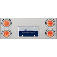 33 3/4" Stainless Steel Rear Center Panel w/ 4X 7 LED 4" Reflector Lights & Bezels - Red LEDs (Red or Clear Lens)