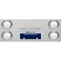 33 3/4" Stainless Steel Rear Center Panel w/ 4X 7 LED 4" Reflector Lights & Bezels - Red LEDs (Red or Clear Lens)