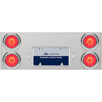 33 3/4" Stainless Steel Rear Center Panel w/ 4 X 21 LED 4" GloLight & Bezels - Red LEDs (Red or Clear Lens)