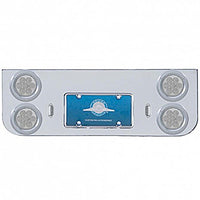 Chrome Rear Center Panel w Four 7 LED 4" Reflector Lights & Bezels (Red LEDs - Red or Clear Lens)