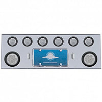 Stainless Steel Rear Center Panel w/ 2 X 7 LED 4" Reflector Lights & 6 X 13 LED 2 1/2" Lights - Red LEDs (Red or Clear Lens)