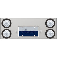 33 3/4" Stainless Steel Rear Center Panel w/ 4 X 10 LED 4" Lights & Grommets - Red LEDs (Red or Clear Lens)