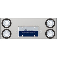 33-3/4" Stainless Rear Center Panel w/ 4 X 21 LED 4" GloLight & Grommets - Red LEDs (Red or Clear Lens)