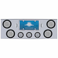 Chrome Rear Center Panel w Four 7 LED 4" Reflector Lights & Three 13 LED 2-1/2" Lights (Red LEDs - Red or Clear Lens)
