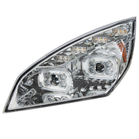 Chrome 10 LED Projector Headlight w/ LED Sequential Turn & DRL For 2018-2024 Cascadia