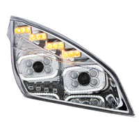 Chrome 10 LED Projector Headlight w/ LED Sequential Turn & DRL For 2018-2024 Cascadia
