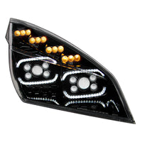 Black 10 LED Projector Headlight With LED Sequential Turn & DRL For 2018-2024 Cascadia (Driver or Passenger Side)