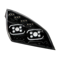 Black 10 LED Projector Headlight With LED Sequential Turn & DRL For 2018-2024 Cascadia (Driver or Passenger Side)