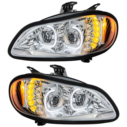 Chrome LED Projection Headlight Assembly For 2003-2024 Freightliner M2 (Driver or Passenger Side)
