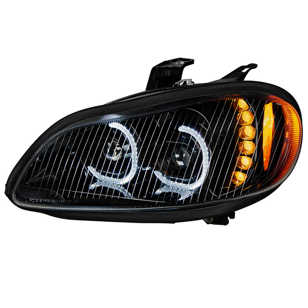 Black LED Projection Headlight Assembly For 2003-2024 Freightliner M2 (Driver or Passenger Side)