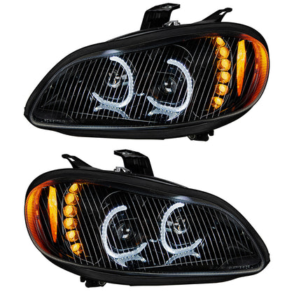 Black LED Projection Headlight Assembly For 2003-2024 Freightliner M2 (Driver or Passenger Side)