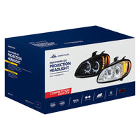 Black LED Projection Headlight Assembly For 2003-2024 Freightliner M2 (Driver or Passenger Side)