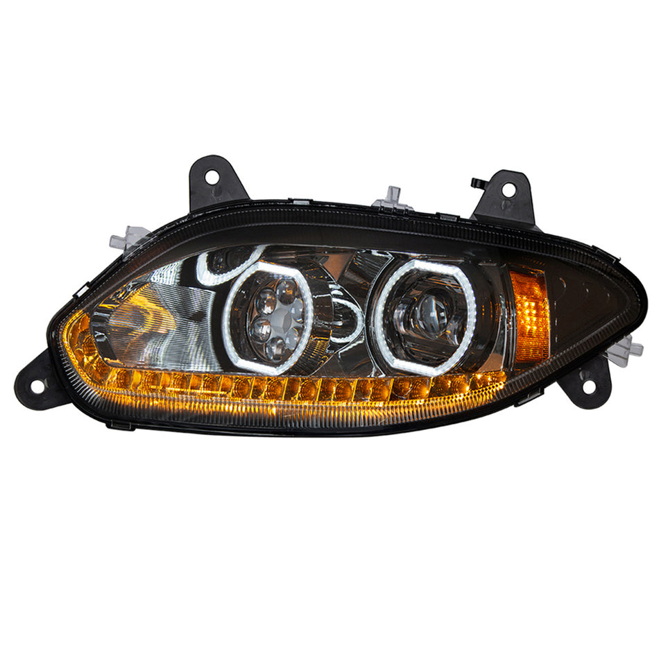 United Pacific - Black 17 LED Headlight For 2018-2024 International LT (Driver or Passenger Side)