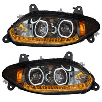 United Pacific - Black 17 LED Headlight For 2018-2024 International LT (Driver or Passenger Side)